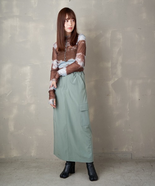 Lull（ルル）の「【Lull / ルル】撥水・速乾 / ナイロンカーゴスカート（スカート・レディース・ブラック/ライトカーキ・ONESIZE）」の15枚目の写真