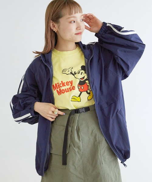 w closet（ダブルクローゼット）の「袖ラインナイロンジャケット（ブルゾン・レディース・ネイビー/サックスブルー/オフホワイト/エンジ/ブラック/カーキ・FREE）」の15枚目の写真