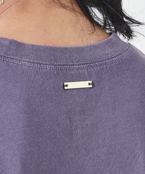 CHIC STYLE(シックスタイル)の「<大きいサイズ>綿100%ピグメント染ロゴプリントTシャツ シックスタイル(Tシャツ/カットソー・レディース・パープル/ネイビー系・5L/LL/4L/L/3L)」の18枚目の写真