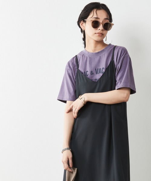 CHIC STYLE(シックスタイル)の「<大きいサイズ>綿100%ピグメント染ロゴプリントTシャツ シックスタイル(Tシャツ/カットソー・レディース・パープル/ネイビー系・5L/LL/4L/L/3L)」の15枚目の写真
