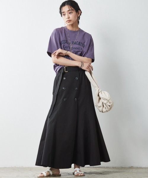 CHIC STYLE(シックスタイル)の「<大きいサイズ>綿100%ピグメント染ロゴプリントTシャツ シックスタイル(Tシャツ/カットソー・レディース・パープル/ネイビー系・5L/LL/4L/L/3L)」の11枚目の写真