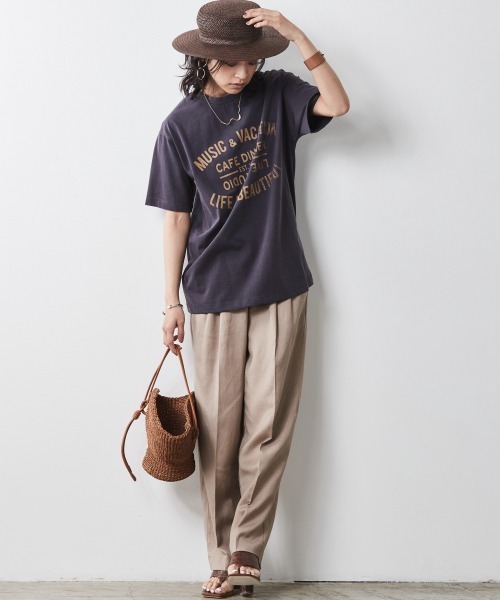 CHIC STYLE(シックスタイル)の「<大きいサイズ>綿100%ピグメント染ロゴプリントTシャツ シックスタイル(Tシャツ/カットソー・レディース・パープル/ネイビー系・5L/LL/4L/L/3L)」の10枚目の写真