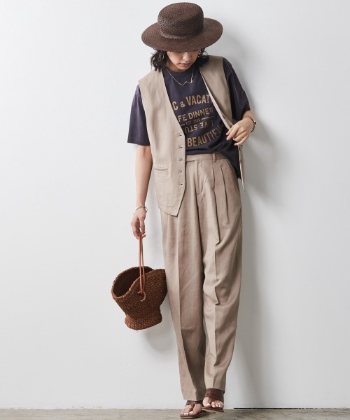 CHIC STYLE(シックスタイル)の「<大きいサイズ>綿100%ピグメント染ロゴプリントTシャツ シックスタイル(Tシャツ/カットソー・レディース・パープル/ネイビー系・5L/LL/4L/L/3L)」の6枚目の写真