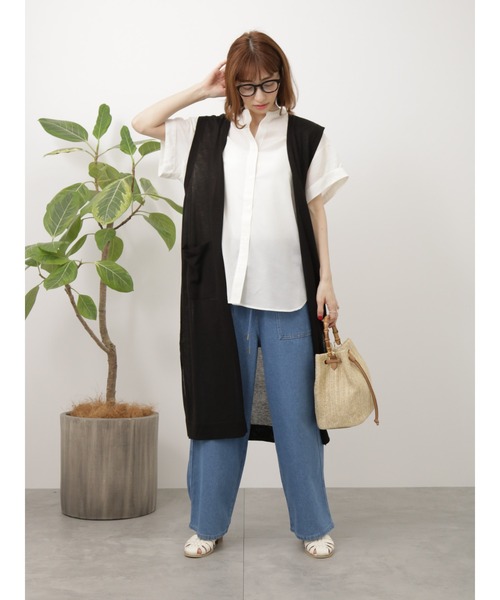 Lugnoncure（ルノンキュール）の「ポリ麻ギャザーブラウス（シャツ/ブラウス・レディース・チャコールグレー/オフホワイト/ピンク/ネイビー・F）」の15枚目の写真