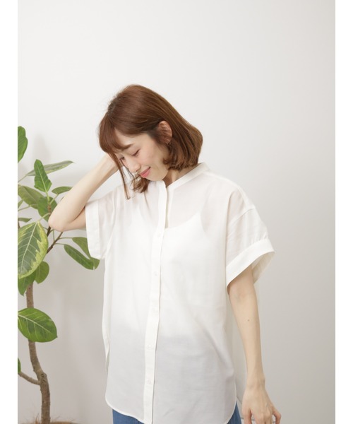 Lugnoncure（ルノンキュール）の「ポリ麻ギャザーブラウス（シャツ/ブラウス・レディース・チャコールグレー/オフホワイト/ピンク/ネイビー・F）」の18枚目の写真