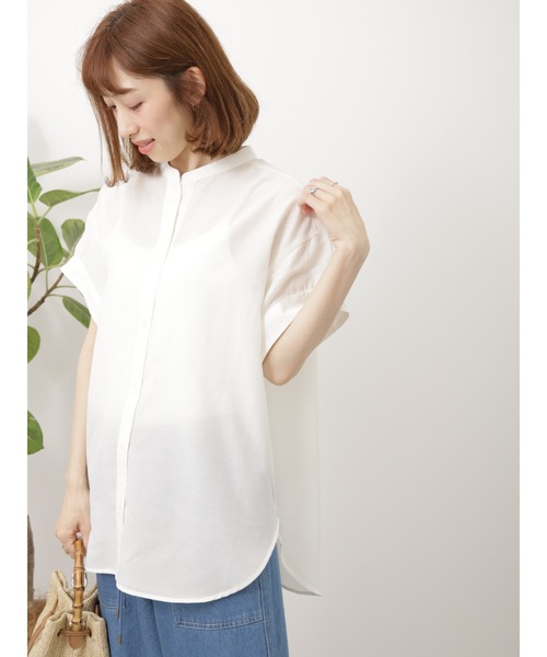 Lugnoncure（ルノンキュール）の「ポリ麻ギャザーブラウス（シャツ/ブラウス・レディース・チャコールグレー/オフホワイト/ピンク/ネイビー・F）」の19枚目の写真