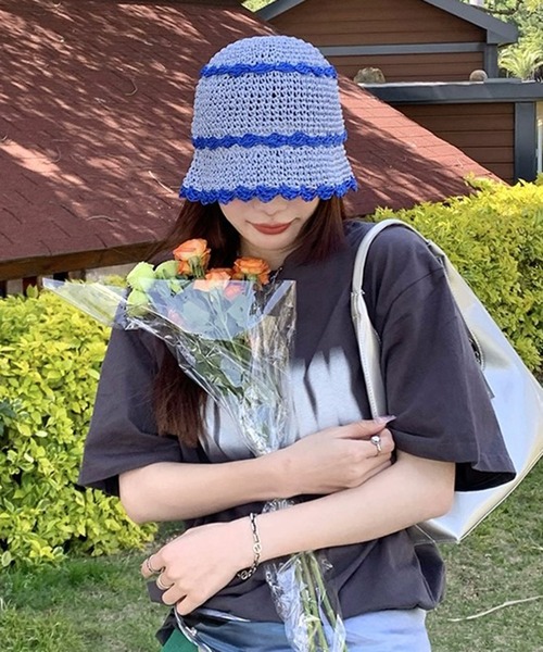 Revo.（レボ）の「雑材風 ラインスカラップ バケットハット（ハット・レディース・ブラウン/ベージュ/ブルー/アイボリー・FREE）」の18枚目の写真