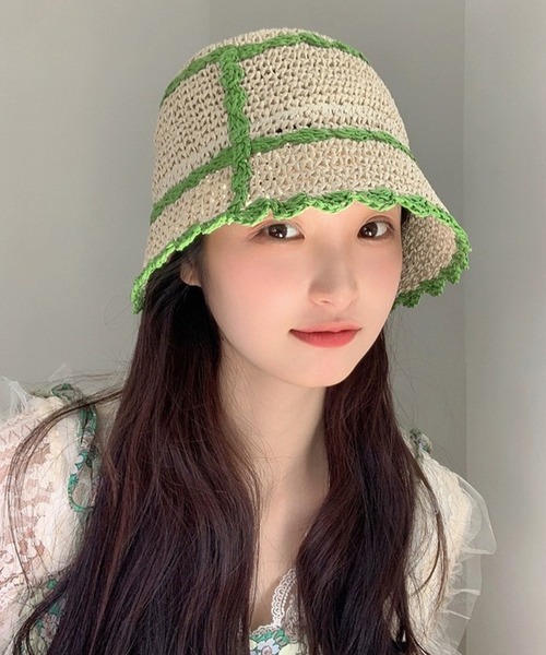 Revo.（レボ）の「雑材風 ラインスカラップ バケットハット（ハット・レディース・ブラウン/ベージュ/ブルー/アイボリー・FREE）」の9枚目の写真