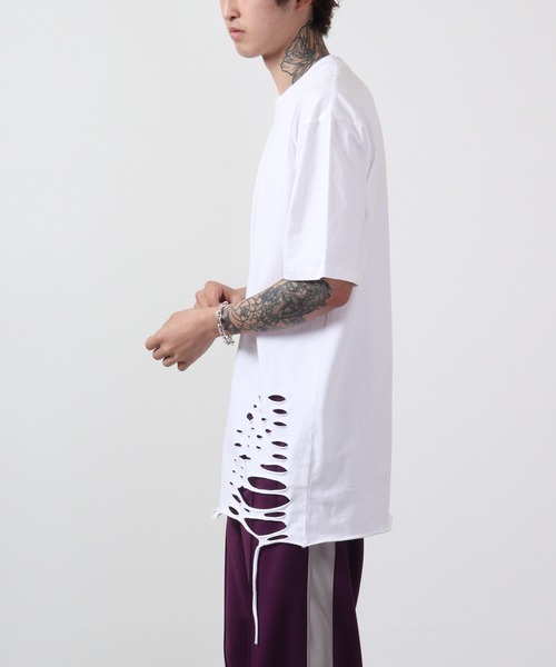 REGIEVO(レジエボ)の「REGIEVO ローズ刺繍古着風ビンテージTシャツ 半袖(Tシャツ/カットソー・メンズ・ブラック/オフホワイト・M/L)」の7枚目の写真