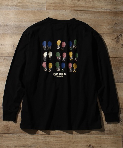 GERRY(ジェリー)の「【GERRY/ジェリー】ヘビーウェイト バックプリント+胸刺繍ロングスリーブTシャツ(Tシャツ/カットソー・メンズ・ブラック/ホワイト/グリーン・L/LL/M)」の2枚目の写真