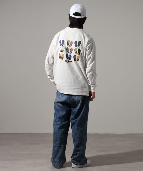 GERRY(ジェリー)の「【GERRY/ジェリー】ヘビーウェイト バックプリント+胸刺繍ロングスリーブTシャツ(Tシャツ/カットソー・メンズ・ブラック/ホワイト/グリーン・L/LL/M)」の5枚目の写真