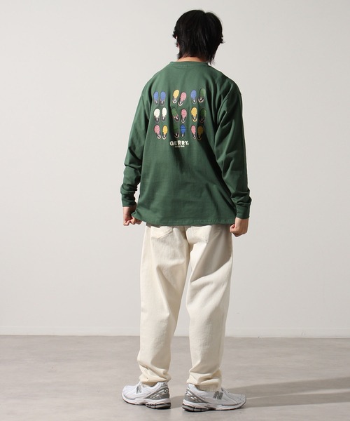 GERRY(ジェリー)の「【GERRY/ジェリー】ヘビーウェイト バックプリント+胸刺繍ロングスリーブTシャツ(Tシャツ/カットソー・メンズ・ブラック/ホワイト/グリーン・L/LL/M)」の9枚目の写真