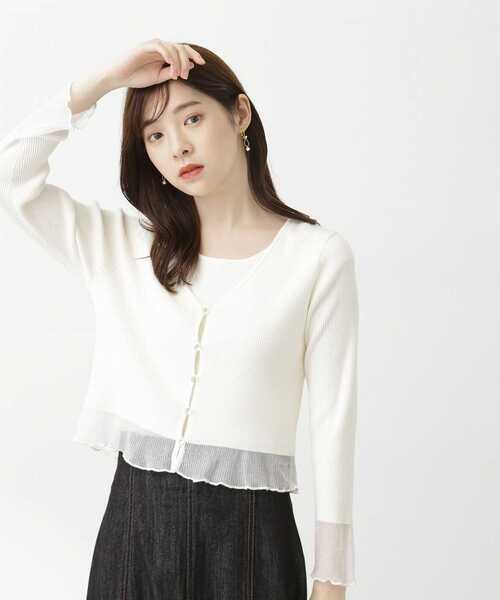 PROPORTION BODY DRESSING（プロポーションボディドレッシング）の「シアースリーブカーディガンセット（アンサンブル・レディース・ブルー/ブラック/ホワイト系その他・SMALL/MEDIUM）」の2枚目の写真