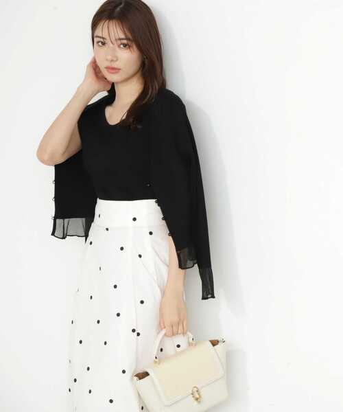 PROPORTION BODY DRESSING（プロポーションボディドレッシング）の「シアースリーブカーディガンセット（アンサンブル・レディース・ブルー/ブラック/ホワイト系その他・SMALL/MEDIUM）」の7枚目の写真