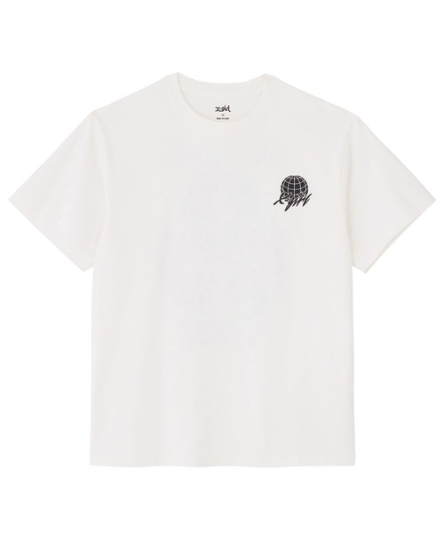 X-girl（エックスガール）の「CYCLE LOGO S/S TEE（Tシャツ/カットソー・レディース・オレンジ/ブラック/ホワイト・M/XL/S/L）」の6枚目の写真