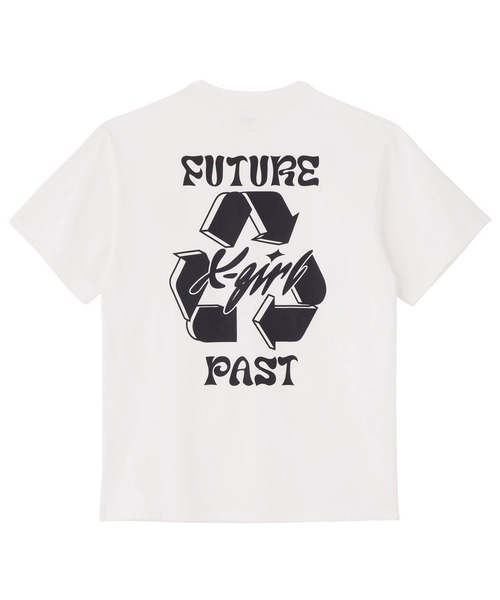 X-girl（エックスガール）の「CYCLE LOGO S/S TEE（Tシャツ/カットソー・レディース・オレンジ/ブラック/ホワイト・M/XL/S/L）」の4枚目の写真