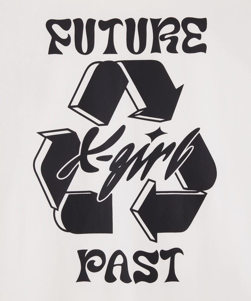 X-girl（エックスガール）の「CYCLE LOGO S/S TEE（Tシャツ/カットソー・レディース・オレンジ/ブラック/ホワイト・M/XL/S/L）」の11枚目の写真
