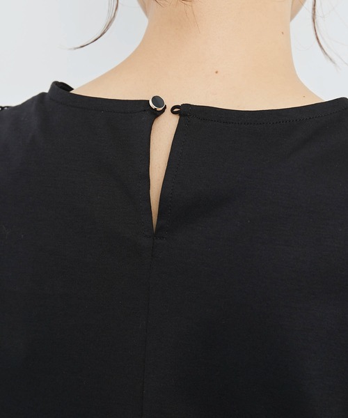 ROPE' PICNIC（ロペピクニック）の「洗える/リンクコーデ/袖レースカットトップス（Tシャツ/カットソー・レディース・ダークグリーン/ホワイト/ブラック・38）」の16枚目の写真