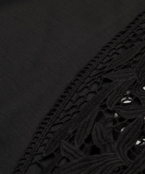 ROPE' PICNIC（ロペピクニック）の「洗える/リンクコーデ/袖レースカットトップス（Tシャツ/カットソー・レディース・ダークグリーン/ホワイト/ブラック・38）」の20枚目の写真