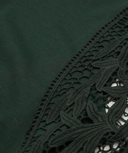 ROPE' PICNIC（ロペピクニック）の「洗える/リンクコーデ/袖レースカットトップス（Tシャツ/カットソー・レディース・ダークグリーン/ホワイト/ブラック・38）」の22枚目の写真