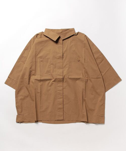 HOUSTON(ヒューストン)の「【HOUSTON】MILITARY SHIRTS JACKET(ミリタリージャケット・レディース・グリーン/ワイン/ホワイト/ベージュ・0)」の3枚目の写真