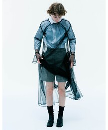 Ray BEAMS | Ray BEAMS /チュール シアー ギャザー ワンピース(ワンピース)