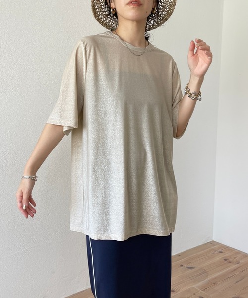 wee9s（ウィークス）の「glitter disco tee / グリッターディスコTシャツ（Tシャツ/カットソー・レディース・ブラック/ベージュ/シルバー・FREE）」の17枚目の写真