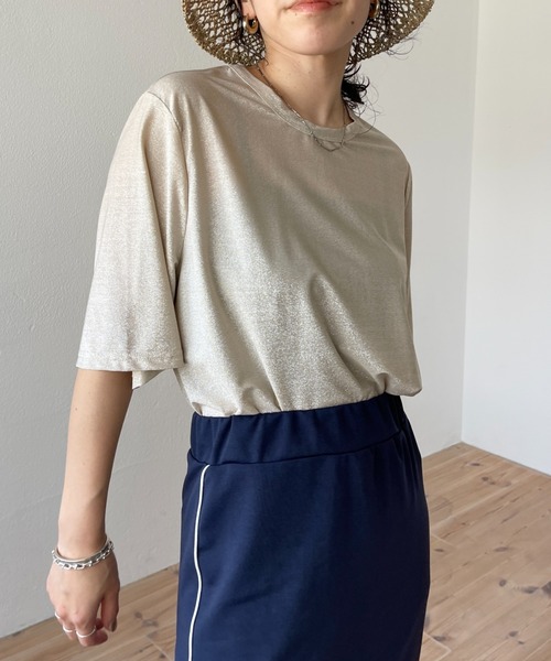 wee9s（ウィークス）の「glitter disco tee / グリッターディスコTシャツ（Tシャツ/カットソー・レディース・ブラック/ベージュ/シルバー・FREE）」の21枚目の写真