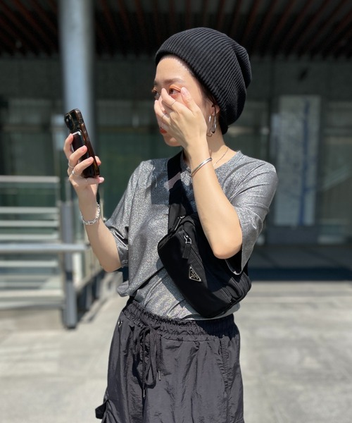 wee9s（ウィークス）の「glitter disco tee / グリッターディスコTシャツ（Tシャツ/カットソー・レディース・ブラック/ベージュ/シルバー・FREE）」の18枚目の写真