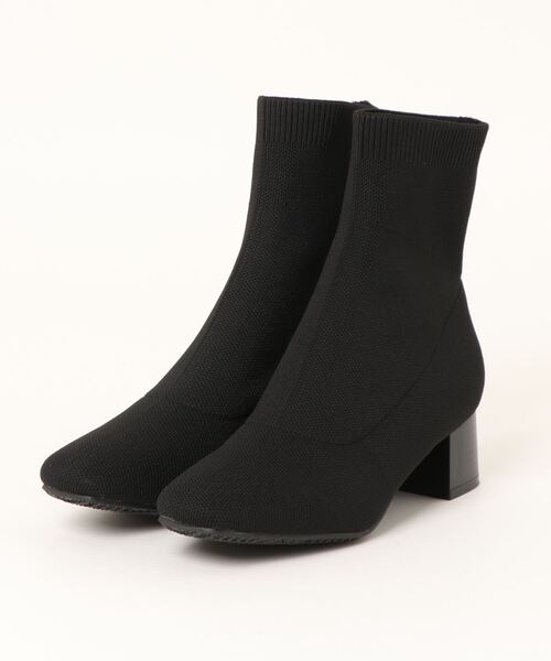 HEAL ME（ヒールミー）の「heal me ヒールミー レディース ニットミドルブーツ 223900（ブーツ・レディース・ブラック/ベージュ・23.5cm/24.5cm/25.0cm/23.0cm/24.0cm/22.5cm）」の2枚目の写真