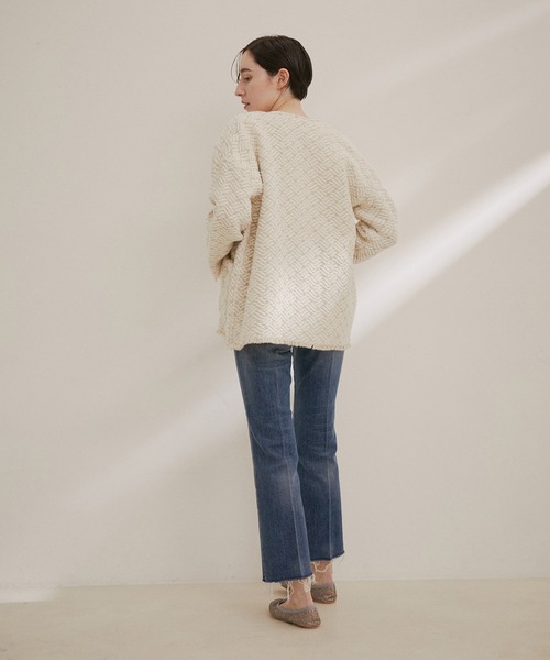 John branigan(ジョンブラニガン)の「【John Branigan(ジョンブラニガン)】フリンジノーカラージャケット(ノーカラージャケット・レディース・ブラック系その他/キナリ・FREE)」の7枚目の写真