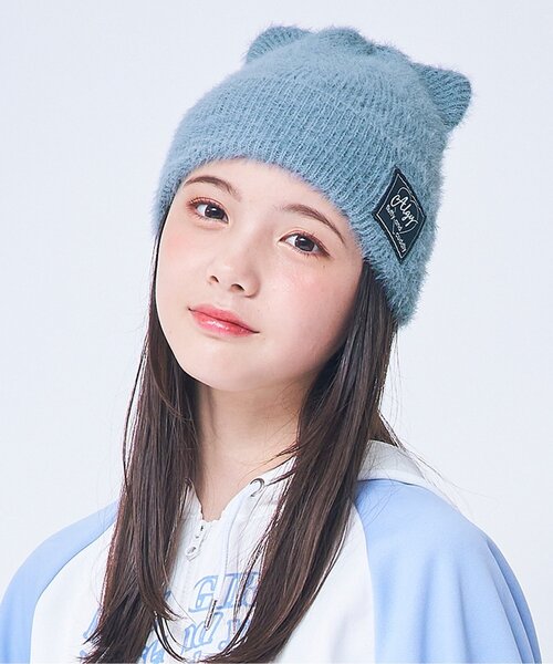 algy（アルジー）の「アニマルニットキャップ（ニットキャップ/ビーニー・キッズ・ブラック/サックスブルー/ベージュ・FREE）」の3枚目の写真