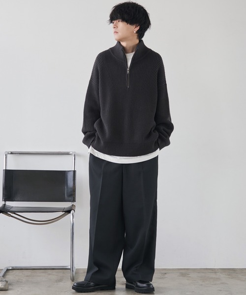 セール】HALF ZIP AZE KNIT（ニット/セーター）｜WYM LIDNM