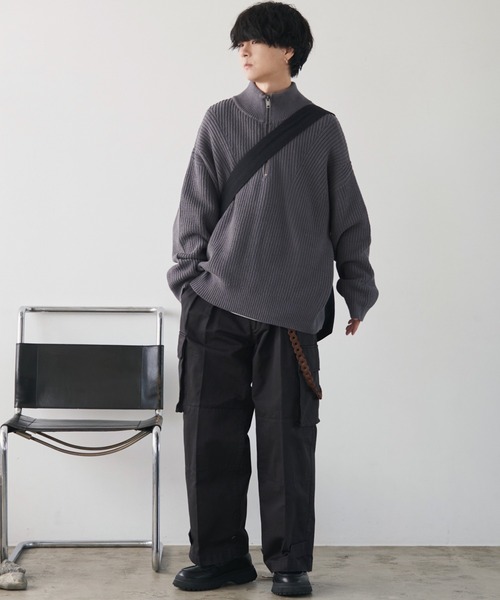 yum⭐︎ セール】HALF ZIP AZE KNIT（ニット/セーター）｜WYM LIDNM（ウィム