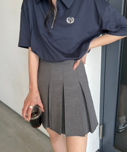 nemne store（ネンネストア）の「《Delfy》ベルト付きプリーツミニスカート（スカート・レディース・杢グレー/ブラック・MEDIUM/SMALL）」の14枚目の写真