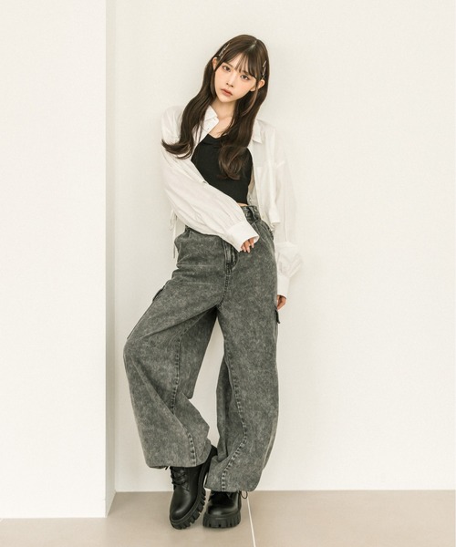 OLIVE des OLIVE（オリーブデオリーブ）の「シャツ×ビスチェセット　1032040070（シャツ/ブラウス・レディース・ネイビー/オフホワイト/サックスブルー/ピンク・FREE）」の9枚目の写真