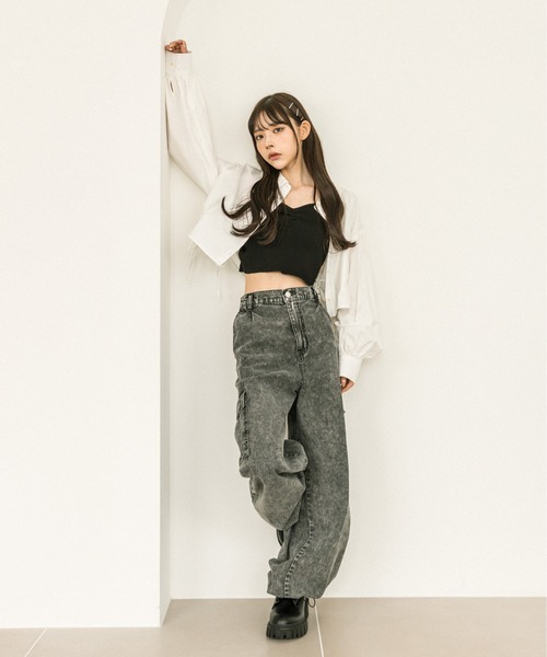 OLIVE des OLIVE（オリーブデオリーブ）の「シャツ×ビスチェセット　1032040070（シャツ/ブラウス・レディース・ネイビー/オフホワイト/サックスブルー/ピンク・FREE）」の10枚目の写真