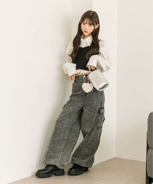 OLIVE des OLIVE（オリーブデオリーブ）の「シャツ×ビスチェセット　1032040070（シャツ/ブラウス・レディース・ネイビー/オフホワイト/サックスブルー/ピンク・FREE）」の13枚目の写真