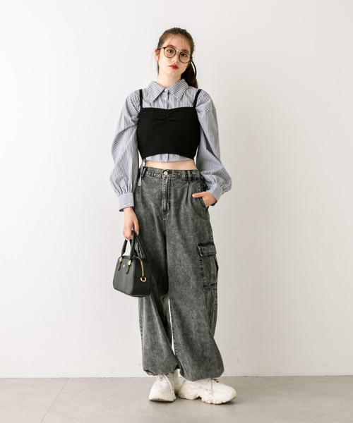 OLIVE des OLIVE（オリーブデオリーブ）の「シャツ×ビスチェセット　1032040070（シャツ/ブラウス・レディース・ネイビー/オフホワイト/サックスブルー/ピンク・FREE）」の18枚目の写真