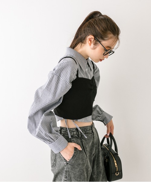 OLIVE des OLIVE（オリーブデオリーブ）の「シャツ×ビスチェセット　1032040070（シャツ/ブラウス・レディース・ネイビー/オフホワイト/サックスブルー/ピンク・FREE）」の22枚目の写真