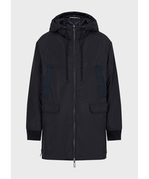 EMPORIO ARMANI | 【エンポリオ アルマーニ】フード付きリバーシブルダウンジャケット ナイロン製 アシンメトリーヘム(ダウンジャケット/コート)