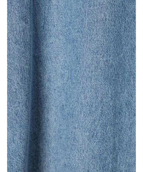 Green　Parks（グリーンパークス）の「ウエスタンBigデニムシャツ（チュニック・レディース・ダークインディゴブルー/インディゴブルー・FREE）」の5枚目の写真