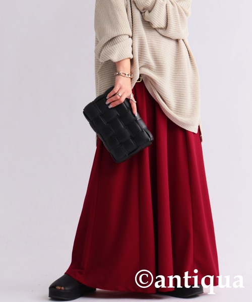 antiqua（アンティカ）の「ジョーゼット生地フレアスカート（スカート・レディース・カーキオリーブ/レッド/ダークグリーン/ブルー/アイボリー/ブラック・FREE）」の6枚目の写真