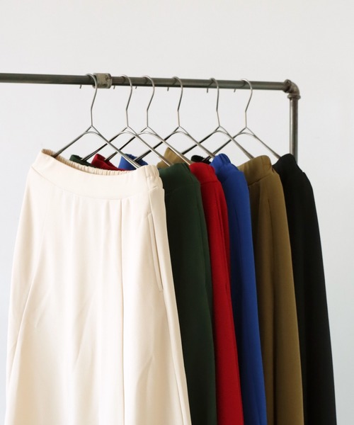 antiqua（アンティカ）の「ジョーゼット生地フレアスカート（スカート・レディース・カーキオリーブ/レッド/ダークグリーン/ブルー/アイボリー/ブラック・FREE）」の16枚目の写真