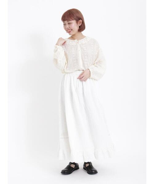 Samansa Mos2(サマンサ モスモス)の「シアー総刺繍ブラウス(シャツ/ブラウス・レディース・キナリ/ブラック/モカ・F)」の11枚目の写真