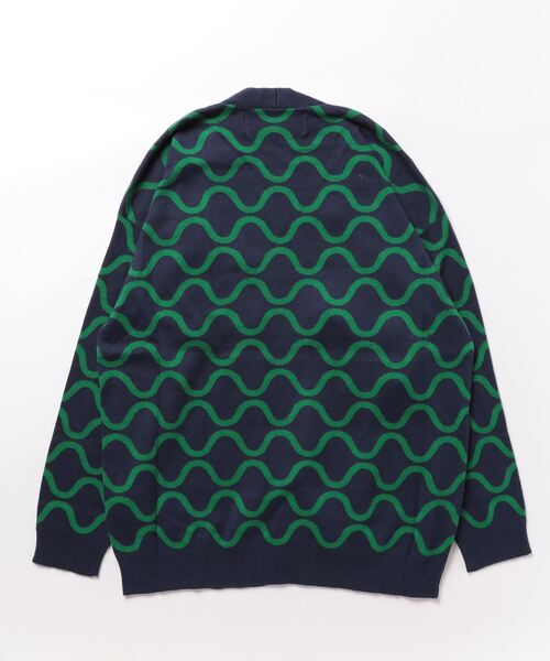 BENETTON (UNITED COLORS OF BENETTON)(ベネトンユナイテッドカラーズオブベネトン)の「ウェーブボーダーニットカーディガン(カーディガン/ボレロ・レディース・ネイビー・SMALL/LARGE/MEDIUM)」の2枚目の写真