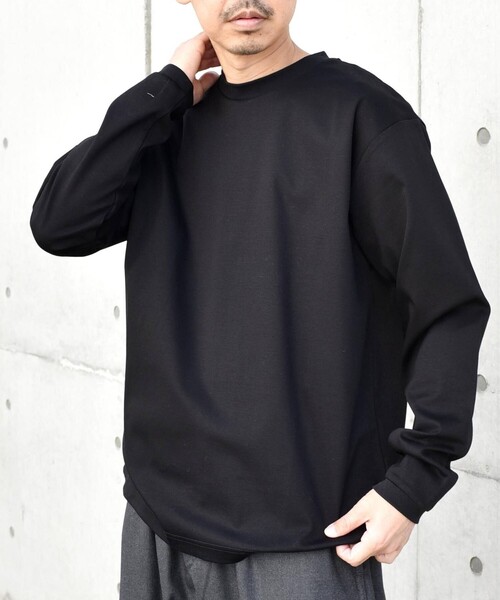 SHIPS any(シップス エニィ)の「SHIPS any: スムースコットン クルーネック Tシャツ (ロンT)◆(Tシャツ/カットソー・メンズ・ブラック/ラベンダー/ライトグレー/ライトグリーン/ホワイト/チャコールグレー/ライトホワイト/ネイビー・SMALL/LARGE/X-LARGE/MEDIUM)」の1枚目の写真