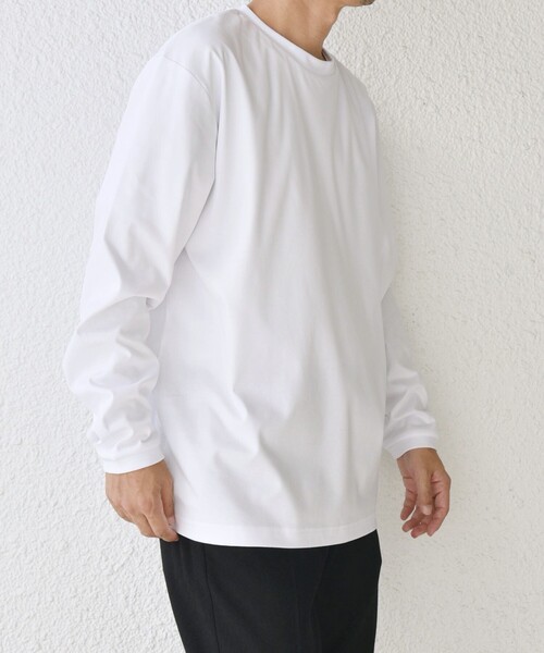 SHIPS any(シップス エニィ)の「SHIPS any: スムースコットン クルーネック Tシャツ (ロンT)◆(Tシャツ/カットソー・メンズ・ブラック/ラベンダー/ライトグレー/ライトグリーン/ホワイト/チャコールグレー/ライトホワイト/ネイビー・SMALL/LARGE/X-LARGE/MEDIUM)」の17枚目の写真