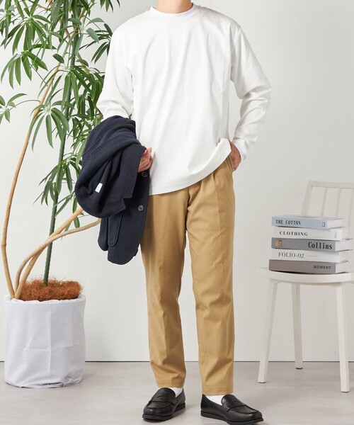 SHIPS any(シップス エニィ)の「SHIPS any: スムースコットン クルーネック Tシャツ (ロンT)◆(Tシャツ/カットソー・メンズ・ブラック/ラベンダー/ライトグレー/ライトグリーン/ホワイト/チャコールグレー/ライトホワイト/ネイビー・SMALL/LARGE/X-LARGE/MEDIUM)」の18枚目の写真