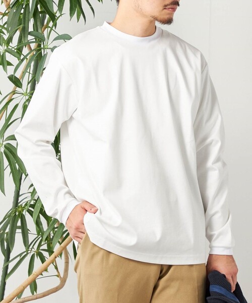 SHIPS any(シップス エニィ)の「SHIPS any: スムースコットン クルーネック Tシャツ (ロンT)◆(Tシャツ/カットソー・メンズ・ブラック/ラベンダー/ライトグレー/ライトグリーン/ホワイト/チャコールグレー/ライトホワイト/ネイビー・SMALL/LARGE/X-LARGE/MEDIUM)」の21枚目の写真